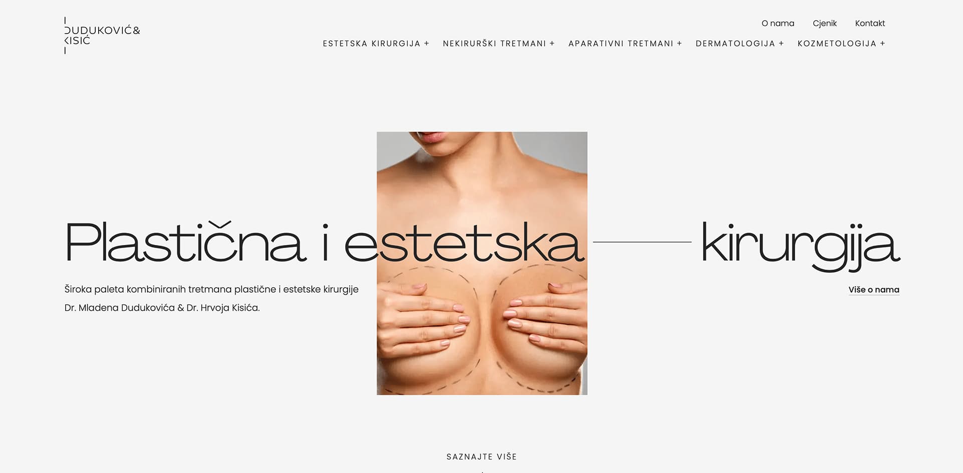 Dizajn i izrada web stranice za usluge estetske kirurgije