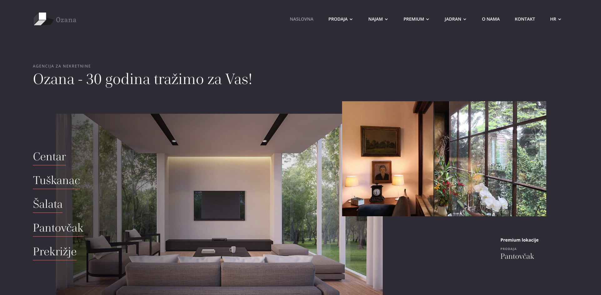 Dizajn i izrada internet stranice upravljanje nekretninama - intro prikaz naslovnice web stranice